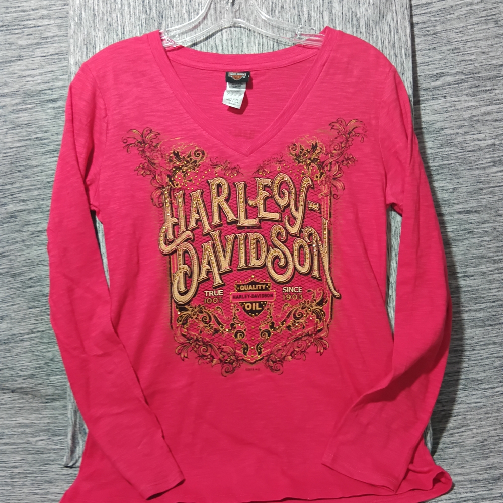 Harley-Davidson Pink Long Sleeve Shirt